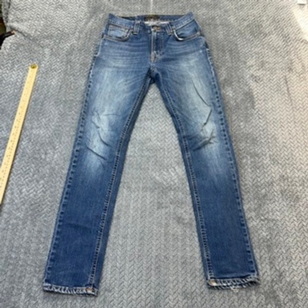 Nudie Jeans‎ Thin Finn 27x29 Blue Pure Streak Slim Organic Cotton Blend Stretch